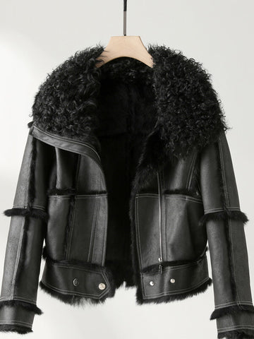 Airchics manteau aviateur fausse fourrure fermeture éclair femme mode